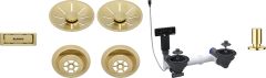Blanco Waste & InFino fitting set Double bowl with Remote Control.  Satin Gold