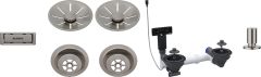 Blanco Waste & InFino fitting set Double bowl with Remote Control.  Satin Platinum