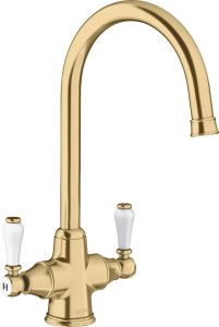 Blanco Tap - Vicus Twin Lever, Satin Gold