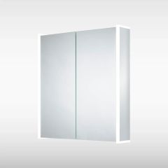 Sensio Bathroom Ainsley Double Door Diffused LED Cabinet Mirror with Bluetooth - 700x664x130mm - Cool White